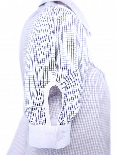 Блузка серая с коротким рукавом фонариком