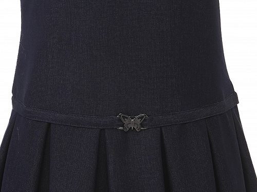 Сарафан КЛ: на подкладке, юбка в складку с поясом на пряжке