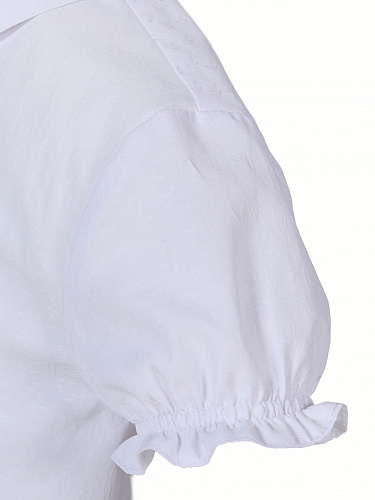 Блузка белая с коротким рукавом фонариком